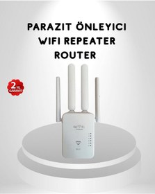 Resim Drnds 300mbps Wifi Menzil Genişletici 4 Antenli Wpa3 Güvenlikli Priz Tipi Repeater 