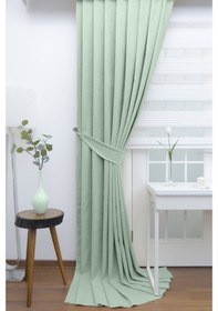 Resim Evdepo Home Deniz Soft Pileli Fon Perde Mint 