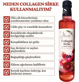 Resim Alaçatı Collagen (Kolajen) Sirke Doğal Fermantasyon 500 ml - Katkısız İçilebilir - Tip 1-3 