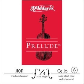 Resim D'Addario J1011 Prelude Tek Çello La (A) Teli (3/4) | Nikel Sarım ile Parlak Üst Sesler Hızlı Akort Tutma Özelliği ve Kırılmaya Karşı Direnç 