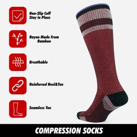 Resim Bambu Dikişsiz Diz Boyu 15-20 mm Hg Basınçlı Kompresyon Çorap 3596 - Gri / 35-38 