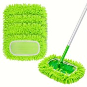 Resim Süpürge için 4 adet Yıkanabilir Mikrofiber Mop Pedleri - Süper Emici Örme Kumaş, Oturma Odası, Yatak Odası, Banyo, Mutfakta Kuru ve Islak Kullanım için Yeniden Kullanılabilir Temizlik Bezleri 