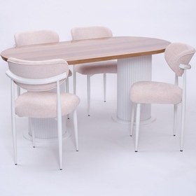 Resim Bohem Polo Lak Panel Yemek Masa Sandalye Takımı 90x170 Çam 