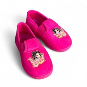 Resim AkınalBella kız çocuk pembe prenses figürlü kaydırmaz taban ev ayakkabısı panduf 