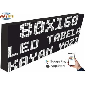 Resim LED Tabela 80X160CM Tek Taraflı Beyaz Kayan Yazı-Wifi 