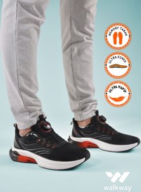 Resim WALKWAY Siyah Hafızalı Taban Akıllı Bağcıklı Erkek Spor Ayakkabı Rada M 