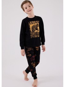 Resim Rolypoly Erkek Çocuk Siyah Pijama Takımı 5274-48649 Siyah 