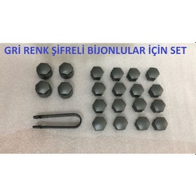 Resim Seat Ibiza Leon Toledo - Bijon Kapagi 20 Adet Set Siyah Gri Renk 312719998 