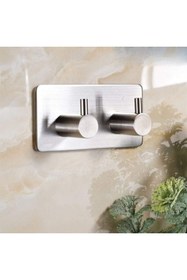 Resim Zift Unique Paslanmaz Çelik Havlu / Bornoz Askısı / 2 Adet Ikili Askılık / Banyo Mutfak Havlu Askısı 