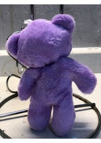 Resim Sevimli Ayıcık Peluş Oyuncak Anahtarlık Uyku Arkadaşı Hediyelik 12 Cm Mor 
