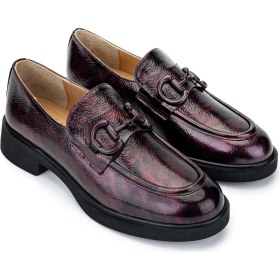 Resim Tamer Tanca Kadın Deri Bordo Loafer Ayakkabı 1051 5761 Bn Ayk SK24-25 Bordo Krsk Rgn 
