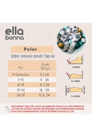 Resim Ella Bonna Kaydırmaz Taban Bebek ve Çocuk Polar Panduf, Organik Pamuk İç Astar Ev ve Kreş Patiği - 3'lü Paket 