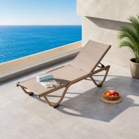 Resim Evinizin Atölyesi Ayarlanabilir Şezlong Katlanabilir Konforlu Oturma Bahçe Balkon Teras Kullanımına Uygun Şezlong 