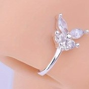 Resim Sınır Ötesi Avrupa ve Amerikan Non-Piercing U-Şekilli Bakır Kaplı Zirkonyum Burun Klipsleri, Vintage Şık Yaratıcı Kelebek Çiçeği Burun Yüzükleri, Sahte Burun Takıları. 