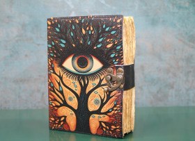 Resim River World Defter Deri Tasarımı Göz Çok Renkli 