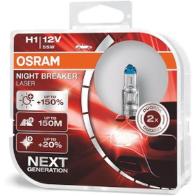 Resim Osram Night Breaker Laser H1 Ampul 64150nl - %150 Daha Fazla Işık (YASAL HALOJEN) 