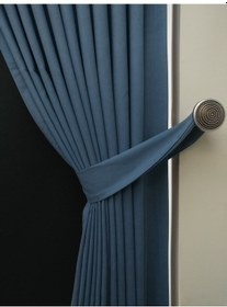 Resim Evdepo Home Deniz Soft Pileli Fon Perde Indigo Mavi 