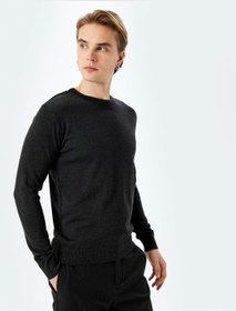 Resim Bisiklet Yaka Uzun Kollu Basic Triko Kazak 