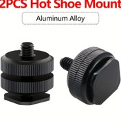 Resim 2 adet Alüminyum Alaşımlı 1/4 Hot Shoe Montaj Tutucu DSLR Kameralar için, Tripod Metal Adaptörü Hero 13 12 11 10 9 8 7 6 5 4 3 Aksiyon Kamerası, DJI OSMO Action 5 PRO 4 3 2 Kameralar için 1/4 Vida 