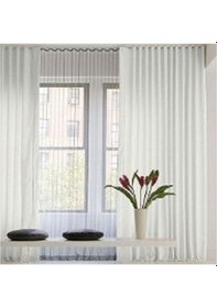 Resim Taç Saten Güneşlik Perde - En:300 Cm Pencere Yatay Ölçüsü Beyaz 