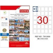 Resim Tanex Tw-2030 38X44.5MMx100Ad.Lazer Yazıcı Etiketi 