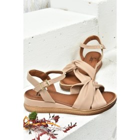 Resim Fox Shoes Ten/Taba Dolgu Topuklu Kadın Sandalet K674300409 