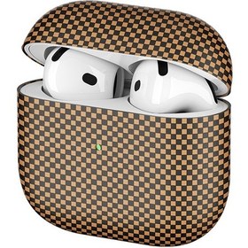Resim Apple Uyumlu AirPods 4 Airbag 43 600d Karbon Fiber Kulaklık Kılıfı Gold 