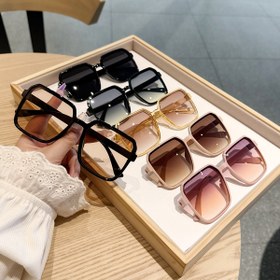 Resim 6 adet Kadınların Büyük Moda Gözlüğü Seti - Renk Geçişli Lenslerle Retro Kare Çerçeve, Siyah, Pembe, Kahverengi, Altın ve Daha Fazla Stiller, Anti-Refleks PC Malzeme, Sokak Modası ve Aktiviteler İçin Mükemmel, Trendy Aksesuar | Trendy Gözlük | Dayanıklı Plastik Kilitler 