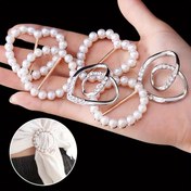 Resim 3'lü Set Şık Karışık Renkli Metal Eşarp Klipsleri - Gömlek Uçları & Üstler için Çok Yönlü Düğüm Düğmeleri, Moda Kadın Giyim Aksesuarları, Gömlek Uçları 