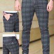 Resim Erkekler için Dar Kesim İngiliz Ekose Pantolon - Fermuarlı Cep Detaylı, Esnek Polyester Kumaş, Tüm Mevsimler İçin Moda, Gençler ve Yetişkinler İçin Her Gün Moda | İngiliz Pantolonlar | Esnek Kumaş Pantolonlar 