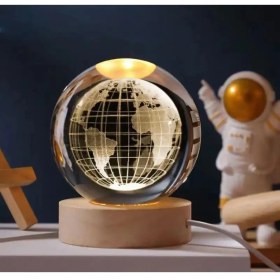 Resim Dünya Renk Değiştiren Işıklı Cam Küre 8cm 