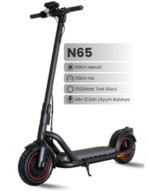 Resim Electroll N65 Elektrikli Scooter Yenilikçi Teknoloji, Güvenli S Siyah 