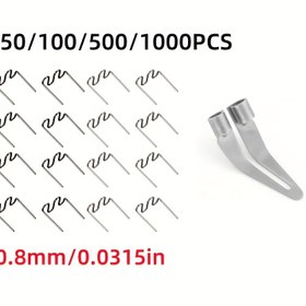 Resim Plastik Tamir için Düz Başlı Alet Seti ile 50/500 adet Sıcak Yapıştırma Kaynak Çivi, Araba Çamur Tamir için Özel Yüksek Sıcaklıkta Hızlı Kuruyan Dalga Çivileri + Düz Başlı Kaynak Aleti | Çamur Tamir Kiti ile Önceden Kesilmiş Dalga Çivileri ve Düzleştirme Ucu | Profesyonel Sınıf Plastik Kaynak Makinesi Aksesuarları Standart Önceden Kesilmiş Dalga Çivi Kaynak Çamur Araba Çamur Tamir, Pil Olmadan 