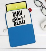 Resim Bk Gift Gift Blah Blah Blah Tasarımlı Taşınabilir Koruyucu Tablet Kılıfı & Organizer Çanta - Mavi-1 