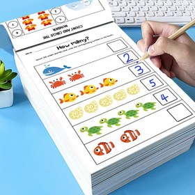 Resim Ebeveynler için Etkileşimli Matematik Öğrenme Kitabı - 4 ve Okul Öncesi - Sayı İzleme, Toplama ve Çıkarma Uygulaması ile Renkli İllüstrasyonlar, El Yazısı Egzersizleri ve Eğlenceli Aktiviteler ile Erken Matematik Becerileri Geliştirme, Matematik Öğrenme Kitabı, Okul Öncesi Eğitim, Eğlenceli İllüstrasyonlar, Kolay Tutuşlu Kalem 