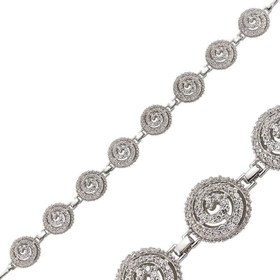 Resim Bracelet femme en argent et pierre blanche 