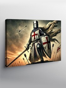 Resim Tablo Mega Kanvas Tablo Haçlı Şövalyesi Savaşıyor YTCNVS505266, 100 x 140 