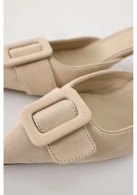 Resim Bej Tokalı Topuklu Terlik 25160 Bej 