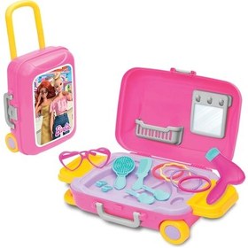 Resim Barbie Güzellik Set Bavulum - Güzellik Setleri - Kuaför Oyuncak Seti - Makyaj Seti 1 Adet 