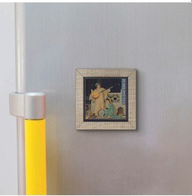 Resim İki Müzisyen Kız Osman Hamdi Bey, 1880 Baskılı Mdf Magnet 7x7 234 