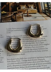 Resim Pinery Jewels Kadın Halka Sepet Gold Kaplama Küpe Çifti Altın 