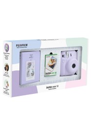 Resim Fujifilm Instax mini 12 Lila Fotoğraf Makinesi 10'lu Film ve PVC Albüm Bundle Box 