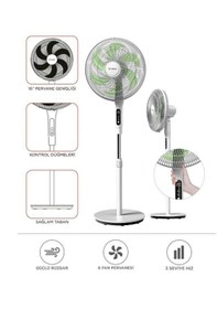 Resim Torima SF-05 Ayaklı 50 W 6 Pervaneli 16'' Kumandalı Diğital Ekranlı Vantilatör 
