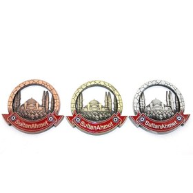 Resim İstanbul Temalı Metal Magnet Sultanahmet Yuvarlak Tasarımlı 