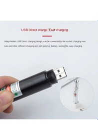 Resim Fithome 100mw Desen Başlıklı Usb Şarjlı Yeşil Lazer Pointer Tdrtr 