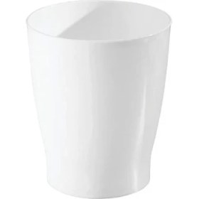 Resim Banyo, Yatak Odası, Ev Ofis, Yurt Için Kompakt Yuvarlak Plastik Çöp Kovası, 19,6 cm x 19,6 cm x 23,1 Cm, Koleksiyonu, Beyaz 