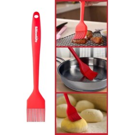 Resim Silicolife Yumurta Fırçası, Isıya Dayanıklı Yanmaz Yapışmaz Tek Parça Silikon Fırça 21CM Kırmızı 