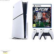 Resim Sony Playstation 5 Slim cdli +2.kol Dualsense +Ps5 FC26 
