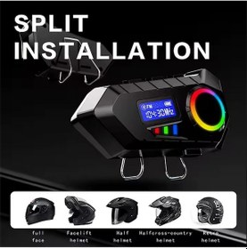 Resim Vtn-30 Y30 Kask Kulaklık Bluetooth Motosiklet Kulaklık Rgb Radyolu Intercom 