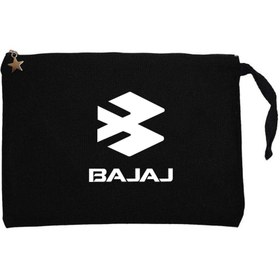 Resim Bajaj White Logo Siyah Clutch Astarlı Cüzdan / El Çantası - Siyah 